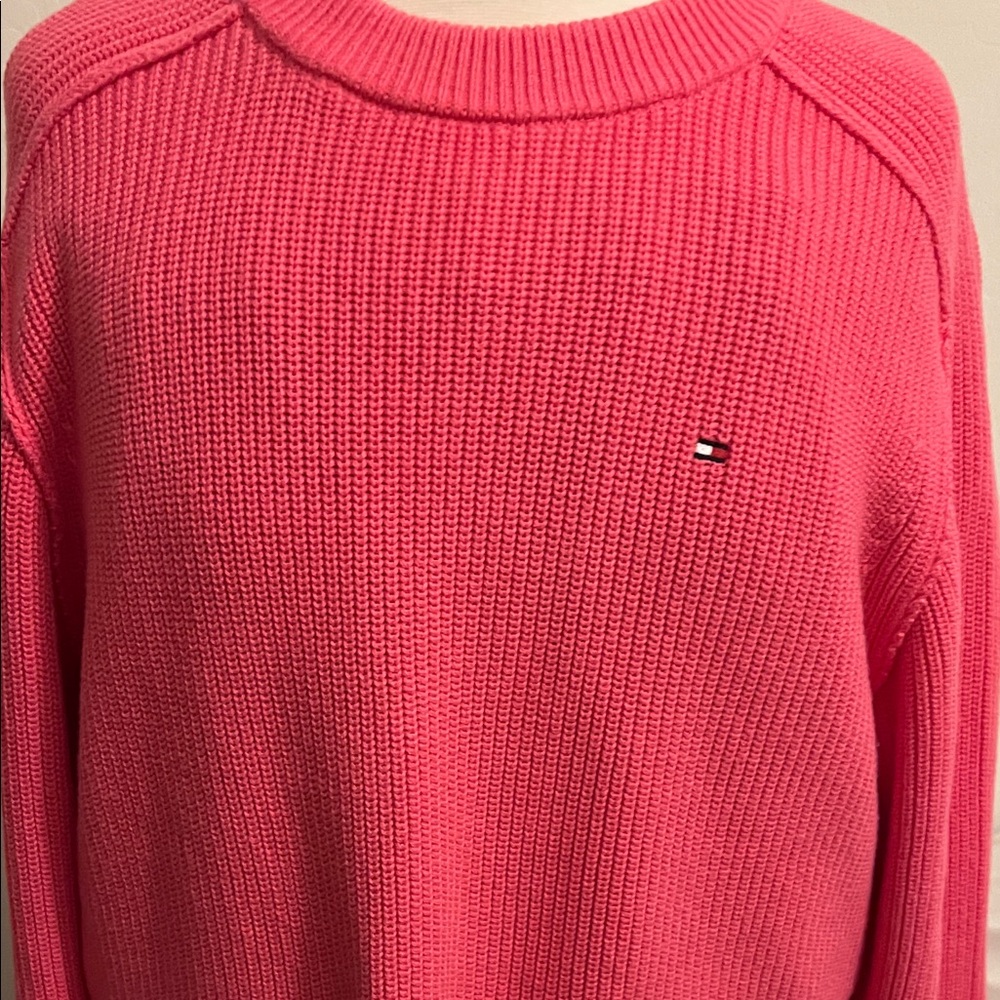 Tommy Hilfiger Women's Vibrant Pink Crew Neck Sweater